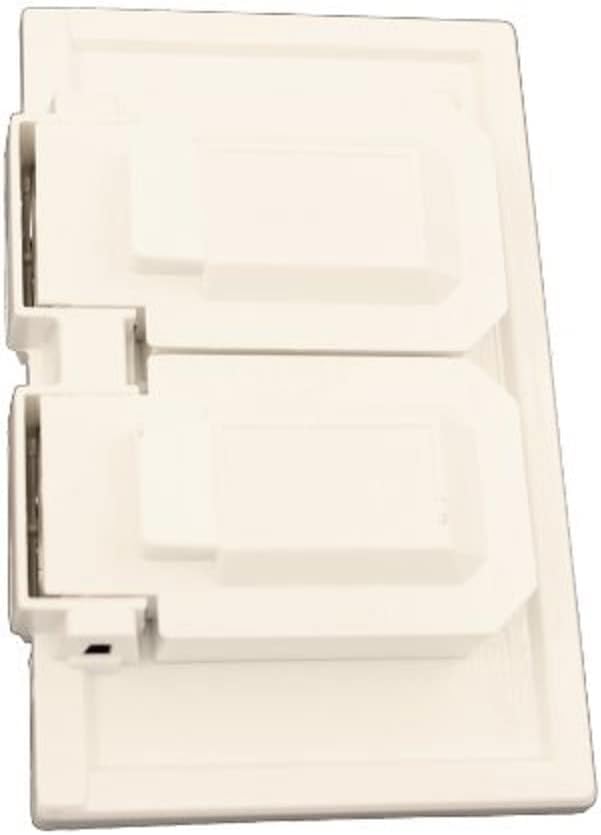 Leviton Cover, 1-Gang for Duplex Receptacles, Plastic Enclosure, Horizontal Mount, 4976-W, Weatherproof, White