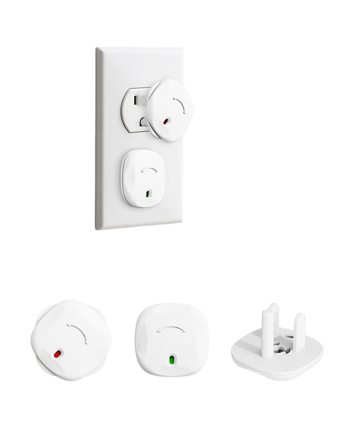 Outlet Covers Baby Proofing - 40 Pack Plug Covers Baby Proofing with Unique Rotating Design, Outlet Plug Covers to Prevent Electrical Shock, for US 3-Prong, Home, Office, School, White