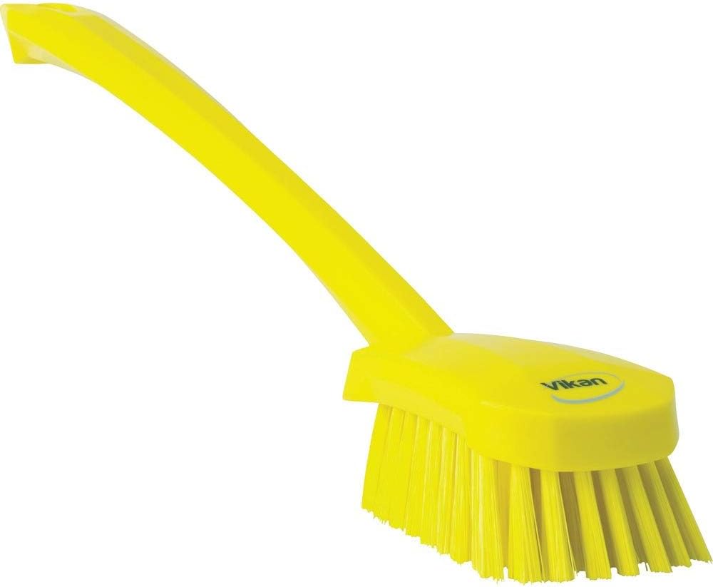 Vikan-41863 Long Handle Brush, 16"L, Stiff - Blue