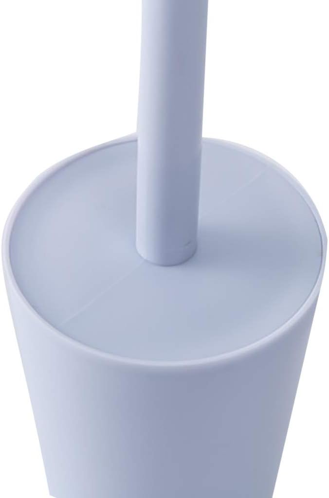 Toilet Bowl Brush and Holder, Covered Bathroom Toilet Brush, Bathroom Deep Cleaning Toilet Cleaner Scrubber Under Rim with Curved Bristle, Space Saving, Deep Cleaning Brush for Toilet (Blue)