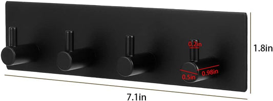 Picowe Key Holder for Christmas Wall Decorative, Adhesive Stainless Steel Key Hooks, Key Hanger Key Organizer Towel Hook Coat Hanger for Entryway Hallway Kitchen (Four Rows, Golden 1 PC)