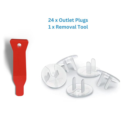 BABY PROOF ME 24 Outlet Covers Baby Proofing, Plug Covers with Removal Tool