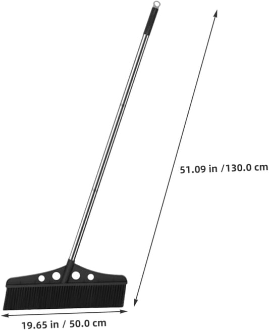 Wide Broom Handle Heavy Duty Outdoor Scrub Brush for Garden Cleaning Detachable Stainless Steel Sweeper for Patios Decks and Courtyards