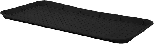 Dpofirs Silicone Shoe Organizer | Heavy Duty Non Slip Boot Tray with Raised Lip for Entryway, Porch, Patio (Black)
