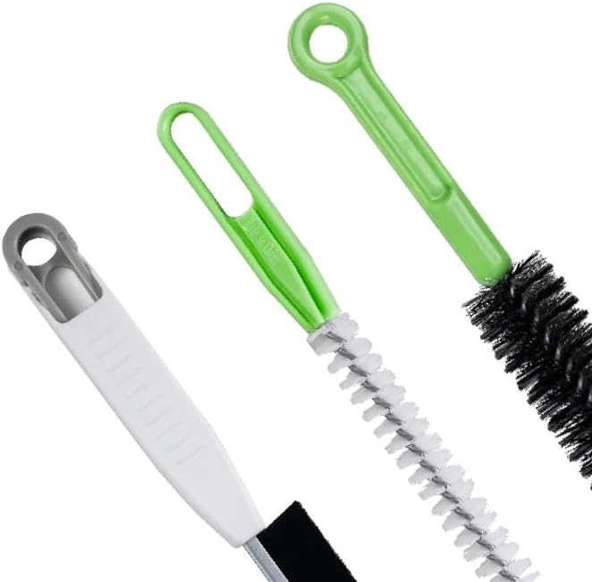 Upgraded Cleaning Brush Kit - 3-Piece Set, Flexible Drain Brush, Crevice Brush with Nie, Ideal for Kitchen, Bathroom, Toilet, Vent Scrubber