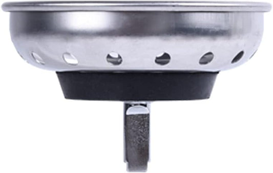 Kitchen Drop-in Post Basket Strainer Replacement for US Standard Drains (3-1/2"), Premium 304 Stainless Steel Body W/Rubber Stopper 1 Pack