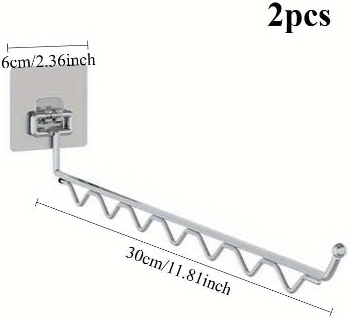 2PCS Wall Mounted Drying Rack Laundry Room Organization Clothes Hanger Rack Stainless Steel Folding Clothes Drying Racks Wall-Mounted Adhesive Balcony Tool Hanger Racks Space Saving