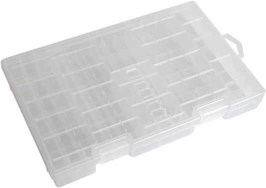 Home-X Battery Organizer Storage Case - Clear, See-Through Battery Holder - Battery Case for All Types of Batteries Including AA, AAA, C, D, and 9-Volt Batteries - Easy Access Battery Storage Case