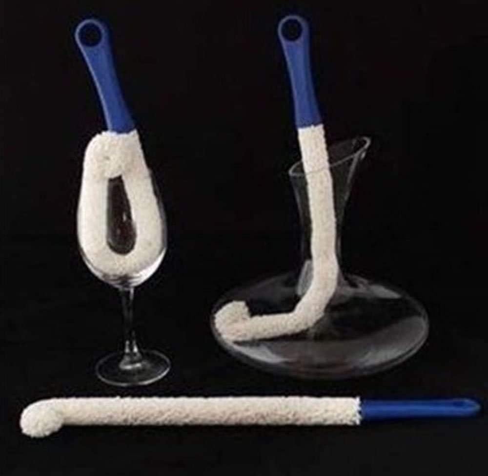 2 Pieces Decanter Cleaning Brush Bottle Cleaner Brush for Narrow Neck Bottle 17'' Long Bendable Foam Brush Cleaner Kicten Cleaning Tool for Glassware Goblets Tall Glass Drinking Cup Hookah Tank