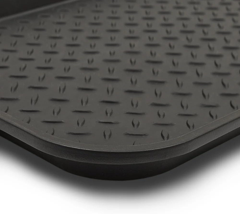 Diamond Boot Tray, 15" x 29", Black,Shoe Mat for Entryway, Mudroom or Garage, Black Floor Protection Tray