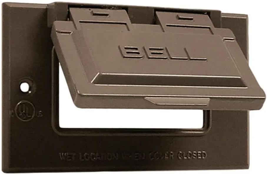 Hubbell-Raco 5101-2 1-Hole Weatherproof Device Cover, 4-9/16 in L X 2-13/16 in W X 3/4 in T, Bronze