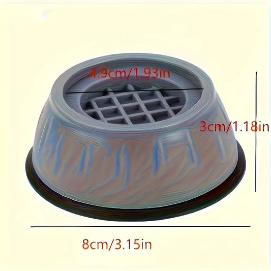 4 Pack Washing Machine Anti-Vibration Pads, Shock Absorption Noise Reduction Feet, Waterproof Anti-Slip Silencer Mat for Washer and Dryer, Sturdy Riser Support for Stable Laundry Appliance