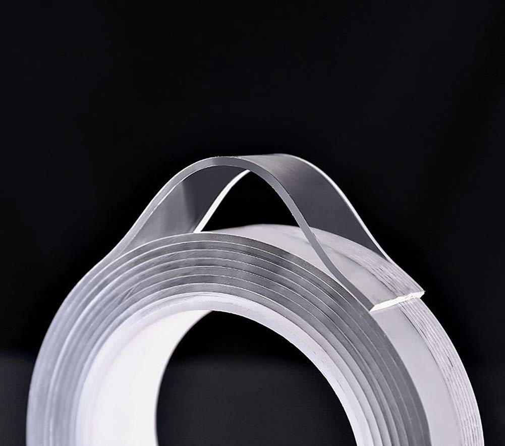 Magik 6.5-16.5ft Nano Magic Tape Double-Sided Trackless Washable Invisible Gel 2-5m (2 Meter/6.56 Feet)