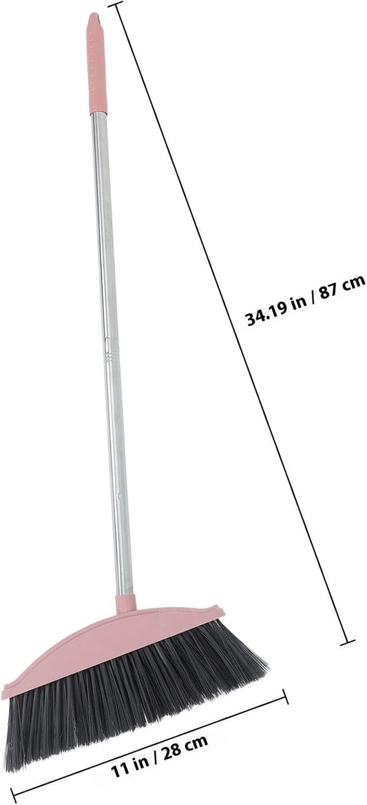 STAHAD Heavy Duty Outdoor Patio Broom with Long Handle Angle Floor Cleaning Broom for Indoor and Outdoor Use for Sweeping Pet Hair and Debris in Home and Garage