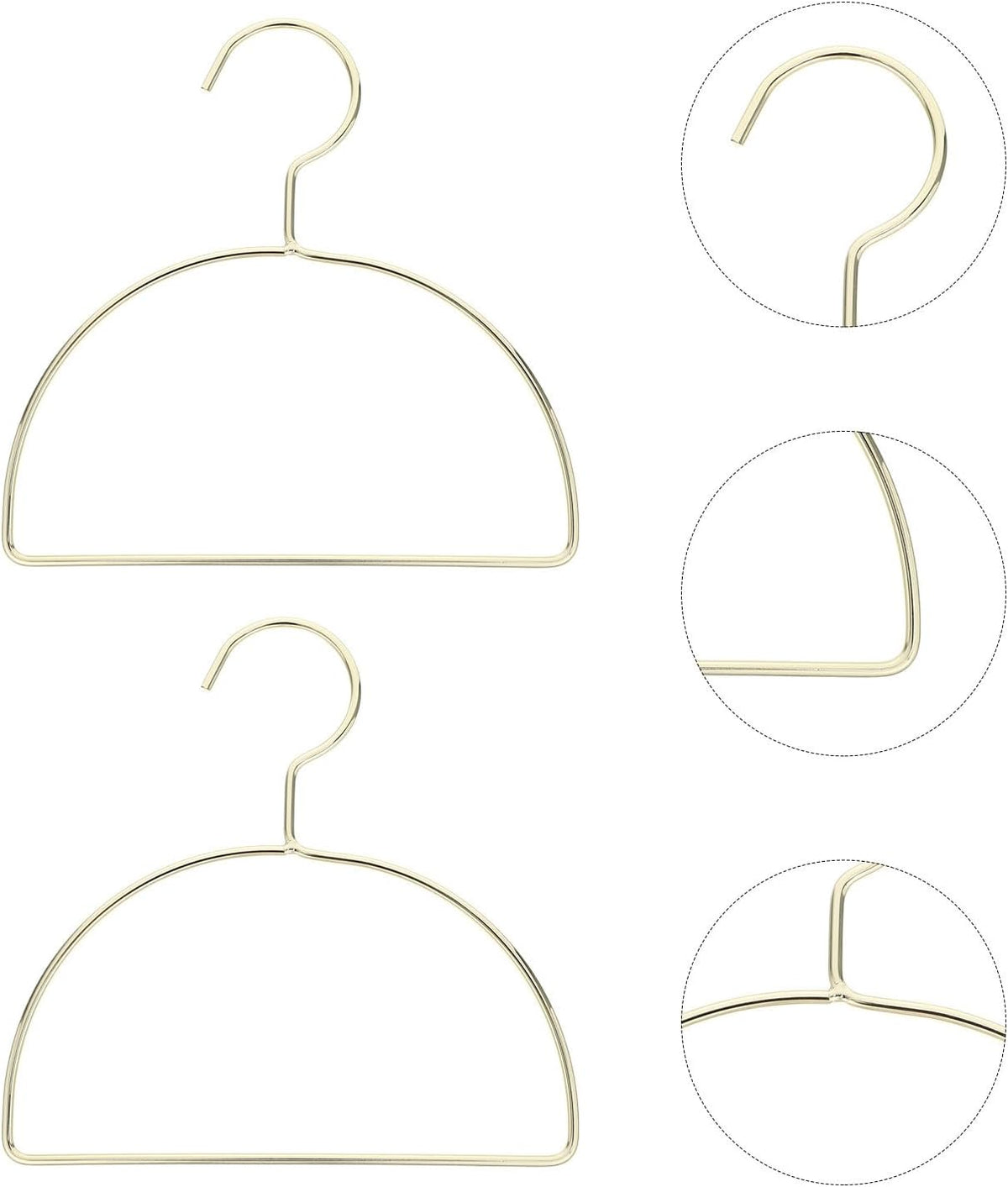 5pcs Wall-Mounted Semicircle Clothes Drying Rack in Golden Iron, Easy Assembly Scarf Organizer Hanger Prevents Slipping for Bedroom and Laundry Room Use