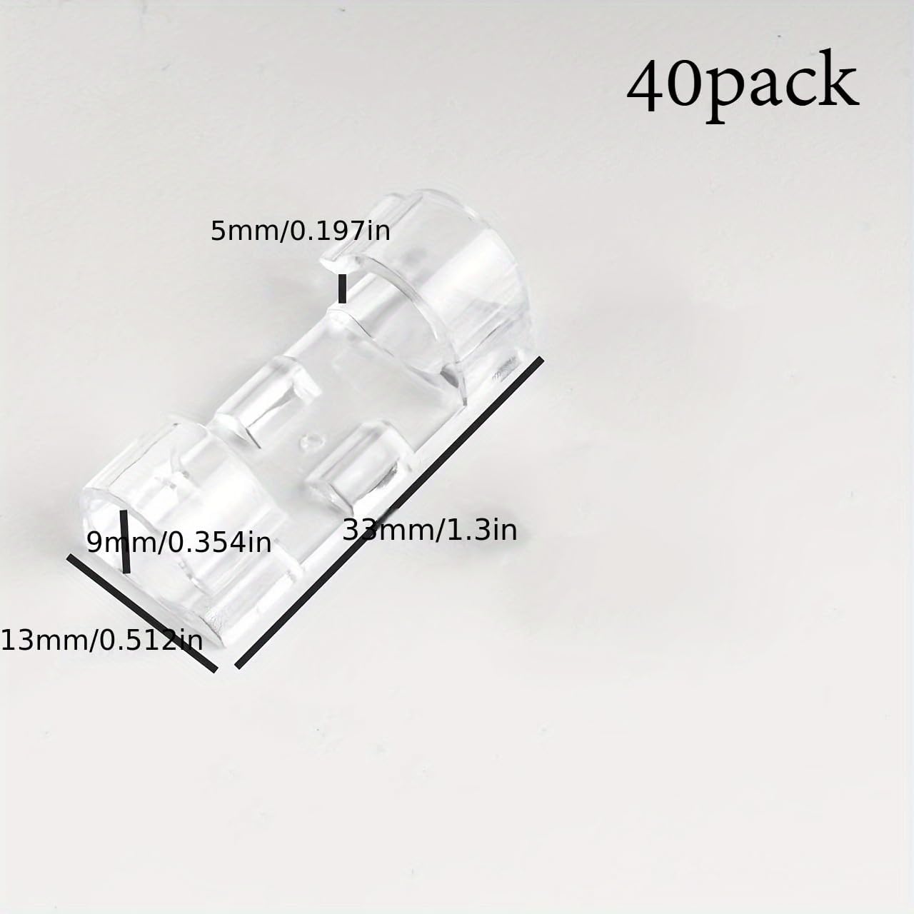 40 Pack Clear Cable Clips Self Adhesive, Cord Organizer for Desk Wall, Invisible Wire Management Holder, Small Ethernet Cable Ties for Office, Home, Car, TV