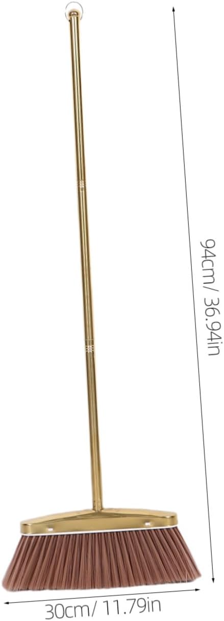Zerodeko Heavy Duty Stainless Metal Outdoor Broom with Detachable Handle, Thick Sturdy Sweeping Broom for Outdoor and Damp Indoor Environments, Space-Saving Patio Cleaning Brush