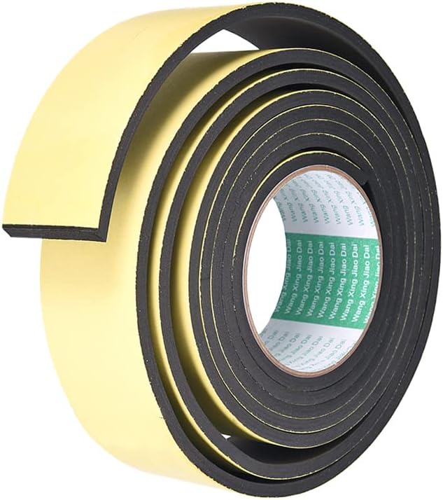 uxcell Sealing Foam Tape 5mm Wide 3mm Thick 4m/13ft Long, Self Adhesive Weather Strip for Window Door Insulation, Pack of 2