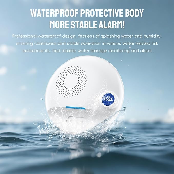 VOCA Wireless Water Leak Detector, 100dB Alarm Sound, Leak and Drip Alert, Wireless Water Leakage Monitoring and Alarm for Home