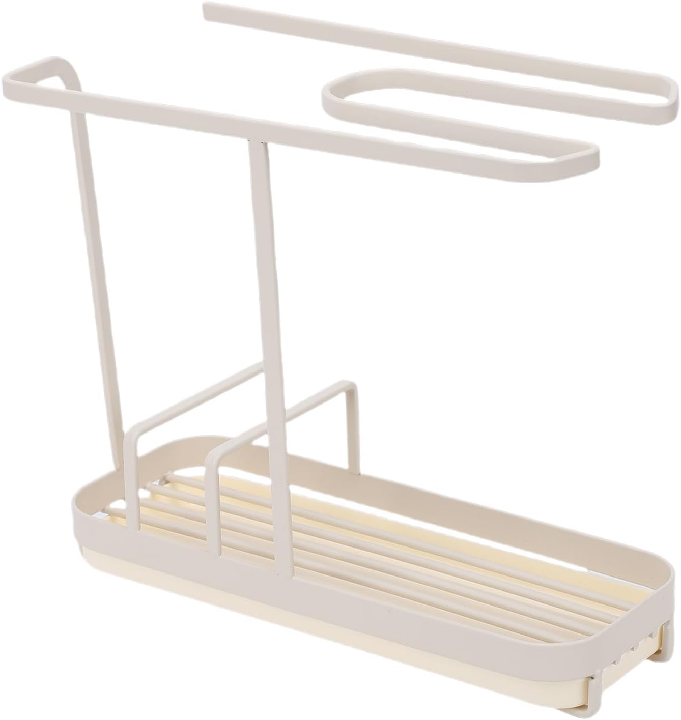 Brrnoo Milk Yellow Sponge Holder with Drainage System – Wall-Mounted Kitchen Sink for Dishcloths & Scrubbers,Metal Rack