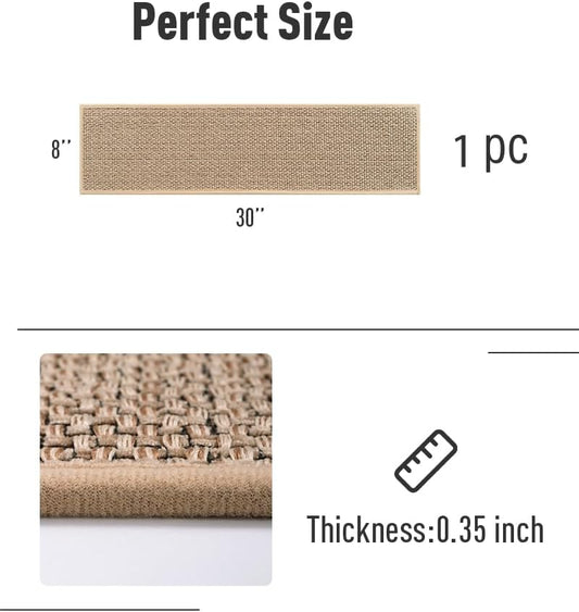 PADOOR Non Slip Stair-Treads,Rubber Backing Stair-Runners for Wooden Steps,15PCS Residue Free Carpet Stair Treads for Kids and Dogs 8"x30" Beige