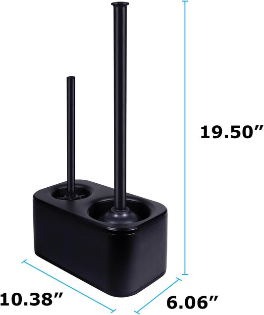 Blue Donuts Toilet Brush and Plunger Set with Holder, Sleek Minimalist Modern Stainless Steel Bathroom Accessories Toilet Plunger and Toilet Bowl Brush Combo