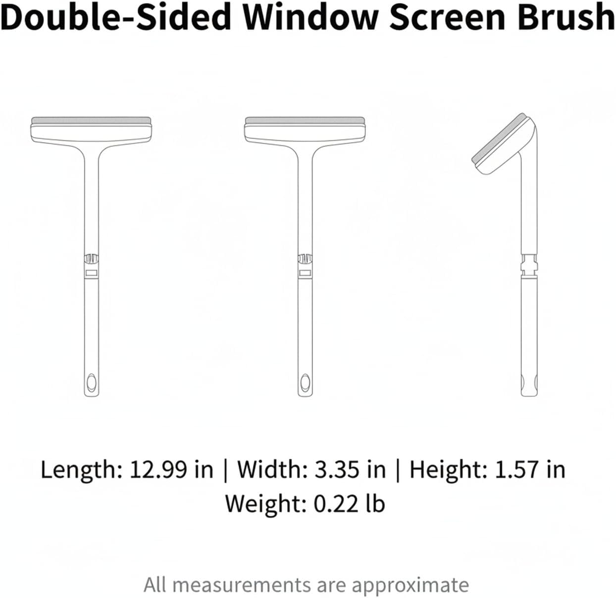 Living Room & Balcony Window Screen Cleaner, Double-Sided Mesh Brush with 13-Inch Handle, PP Plastic Tool for in-Place Cleaning (1 PC)