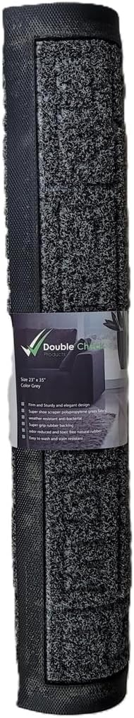 Heavy Duty Indoor/Outdoor Entrance Floor Mat 23" X 35" Shoe Scraper Grey