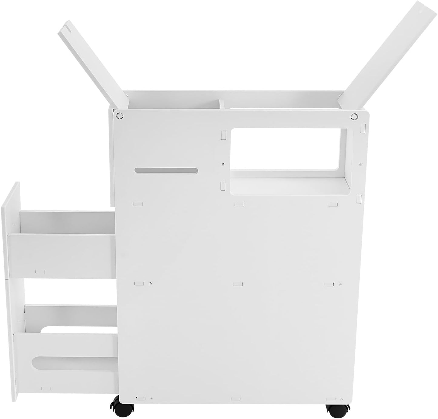 PERFERATE Slim Bathroom Storage Cabinet with Toilet Paper Holder - Narrow Slide Out Drawers Rolling Cart Organizer for Small Space for Bathroom Small Space, Toilet Corner Storage