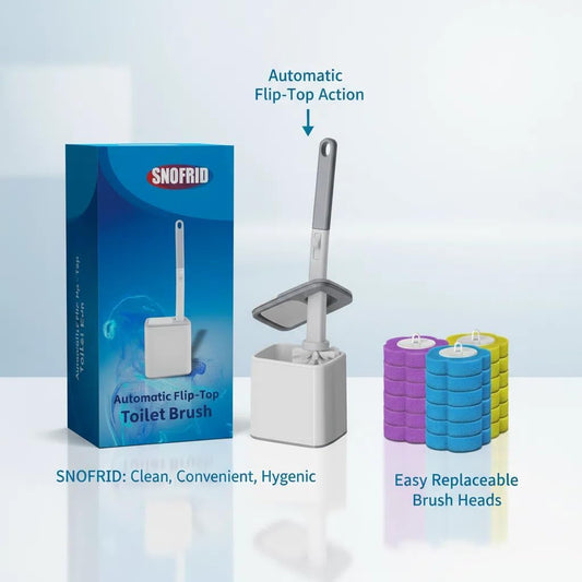 Disposable Toilet Brush,Toilet Bowl Cleaning System with Disposable Wand, Brush Holder and Refills,Storage Caddy and 18disinfecting Refill Heads (Gray)