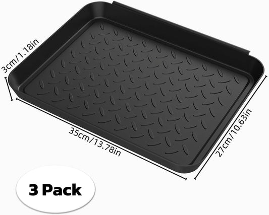 DZS 3 Packs Plastic Shoe Tray and Boot Mat, Durable Waterproof Entryway Tray for Indoor Use, Multi-Set for Muddy & Wet Footwear