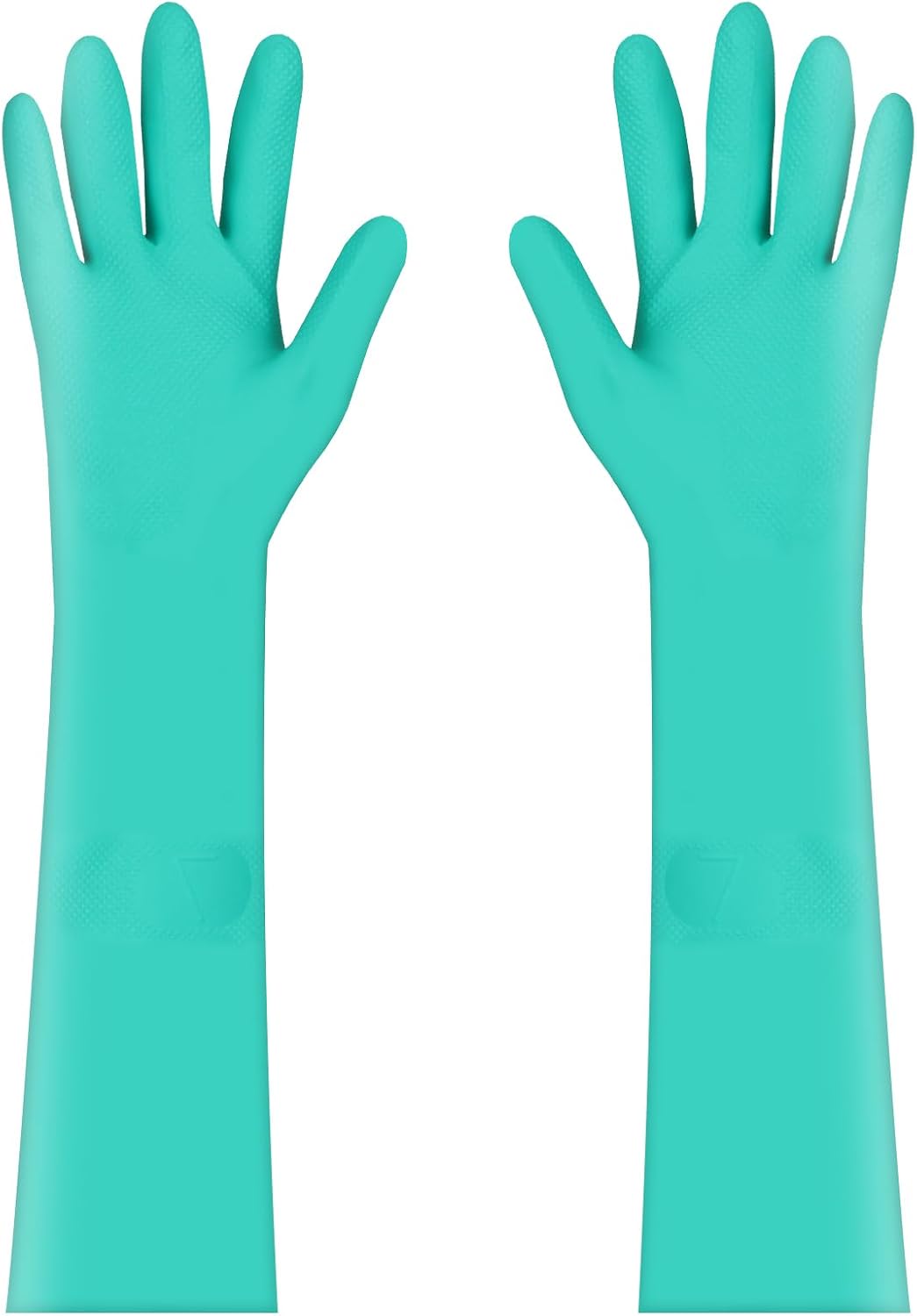 Long Sleeved Durable Nitrile Gloves 18in Reusable,Heavy duty Rubber Cleaning kitchen Cooking Anti Slip Dishwashing