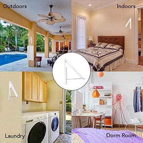 Single Foldable Clothing Rack, Wall-Mounted Retractable Clothes Hanger for Laundry Dryer Room, Hanging Drying Rod, Small Collapsible Folding Garment Racks, Dorm Accessories (Gold)