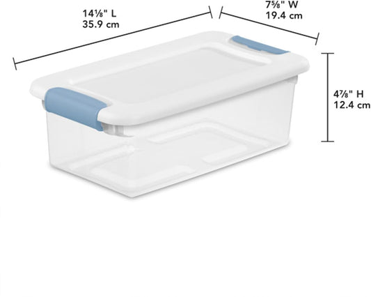 Sterilite 4-Pack 56 Quart Wheeled Latching Box, Underbed Clear Plastic Storage Organizer - Under Bed Rolling Container Bin with Lid and Wheels for Home or Dorm Bedrooms and Closets