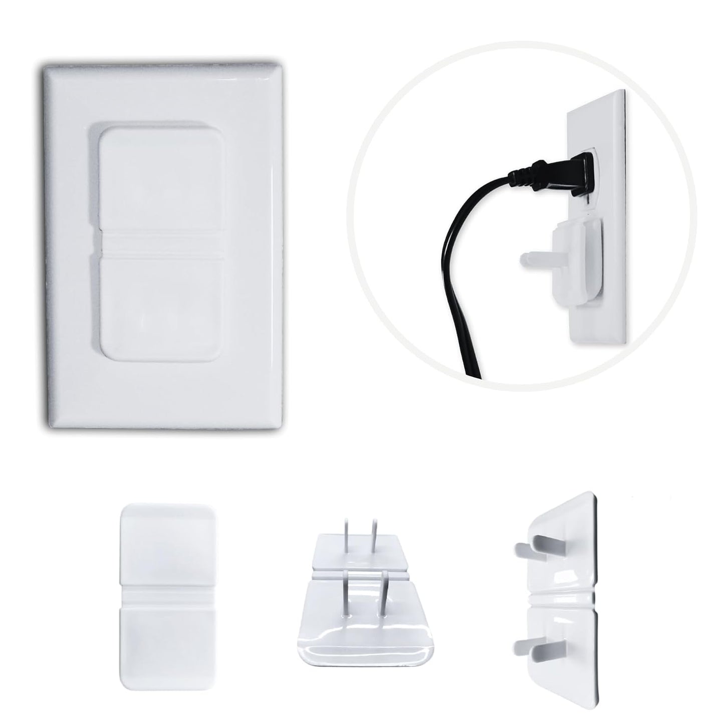 White Double Outlet Covers Baby Proofing (10 Pack, 20 Sockets) | Baby Proof Plug Covers for Electrical Outlets | Safe & Secure Baby Safety Products | Childproof Socket Covers Protect Toddlers & Babies