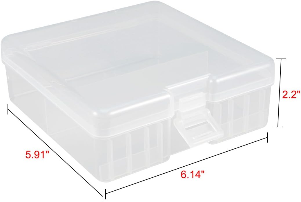 uxcell Hard Plastic Large Battery Storage Box Holder Organizer Protective Container for AAA/AA/C/D/9V Batteries