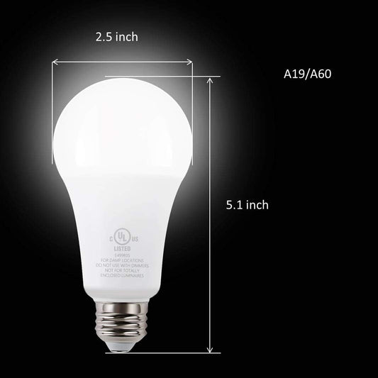 5W Rechargeable Emergency LED Light Bulbs with Back Up Battery for Power Outage, Camping, Hurricane, Disaster Planning, 40W Equivalent, UL Certified (5000K Daylight White, 2-Pack)