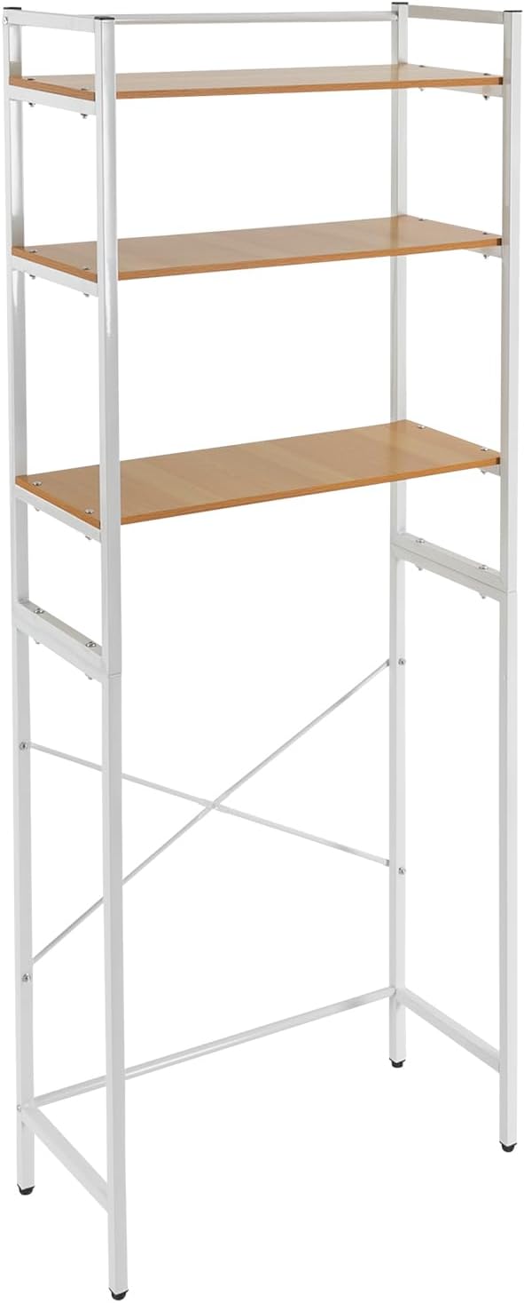 Gdrasuya10 Over the Washer and Dryer Storage Shelf for Laundry Room, 3 Tier White Washer Storage Utility Rack Shelf Laundry Storage Shelf Organizer Space Saving for Room