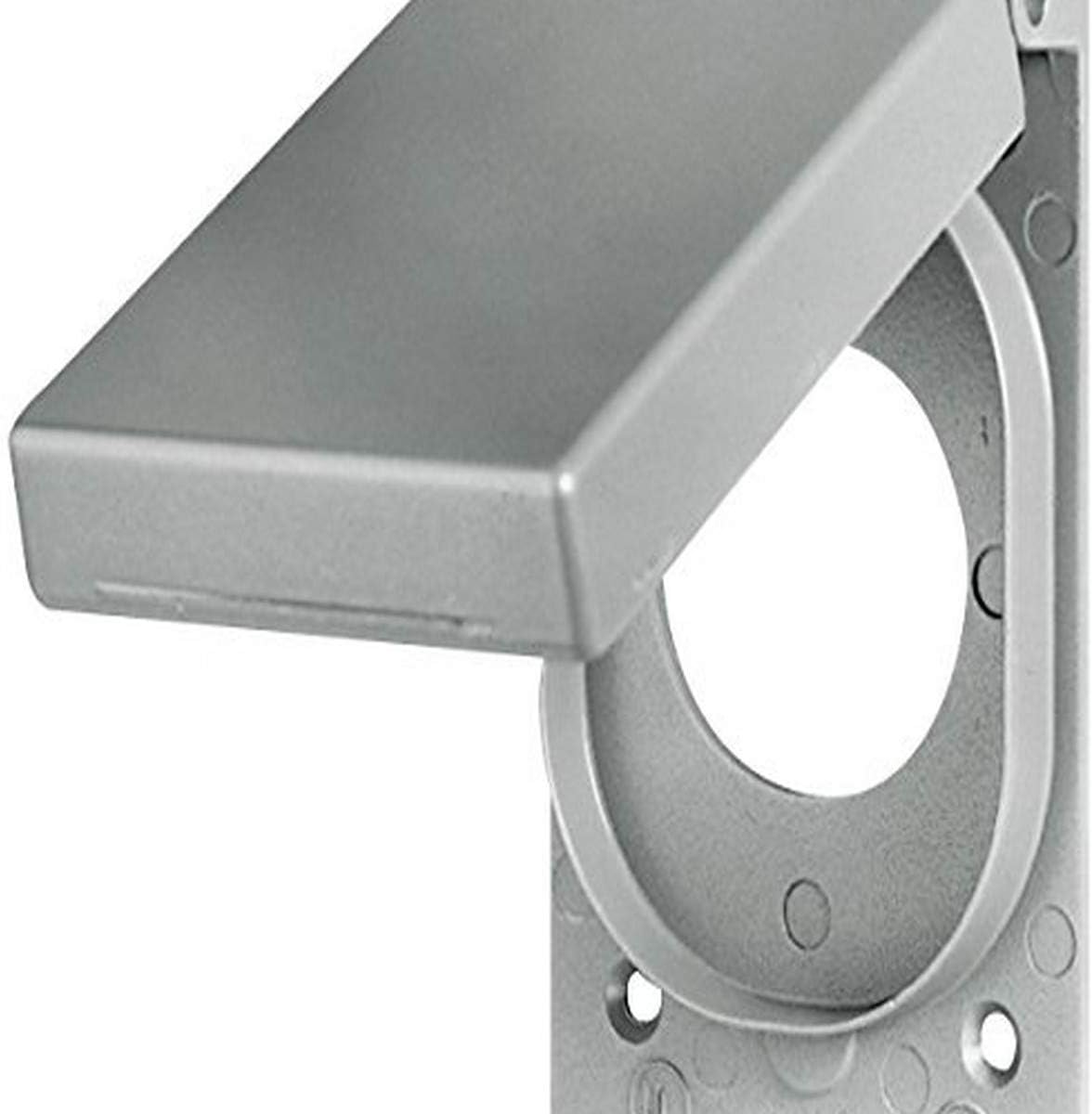 Bryant Electric 7420B Weatherproof Lift Cover 1-Gang Vertical Mount Opening 20 Amp & 30 Amp Locking Single Receptacles, 1.62", Gray