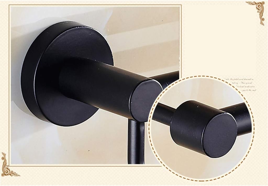 Laundry Rack, Wall Mounted Airer, Bathroom Towel Rack Balcony Drying Racks Single Pole Bathroom Clothes Rail Black/Punch Installation