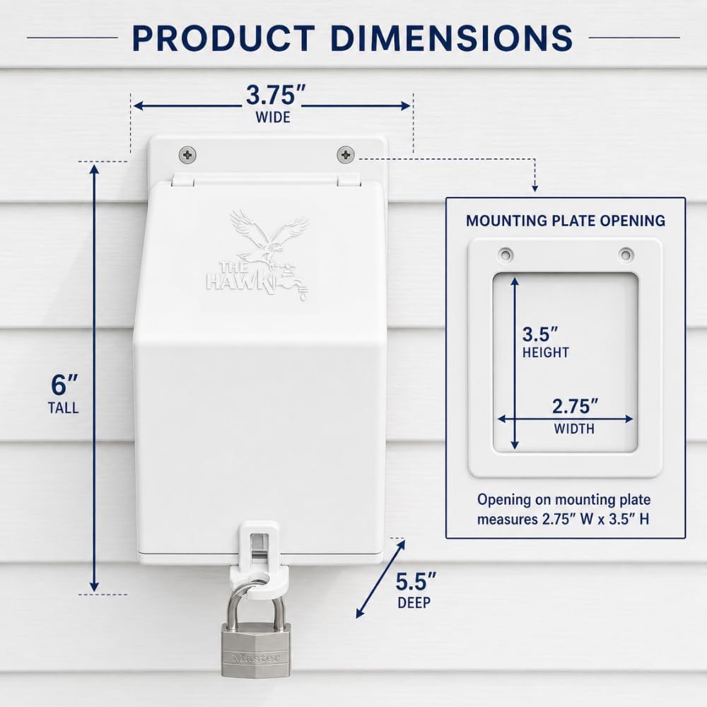 The Hawk Permanent Faucet Cover - All-Season Hard Shell, Foam Rubber Insulated Spigot Protector for Any Building Material, Fits Standard 1/2 & 3/4-Inch Hose Bibs, Includes Mounting Hardware