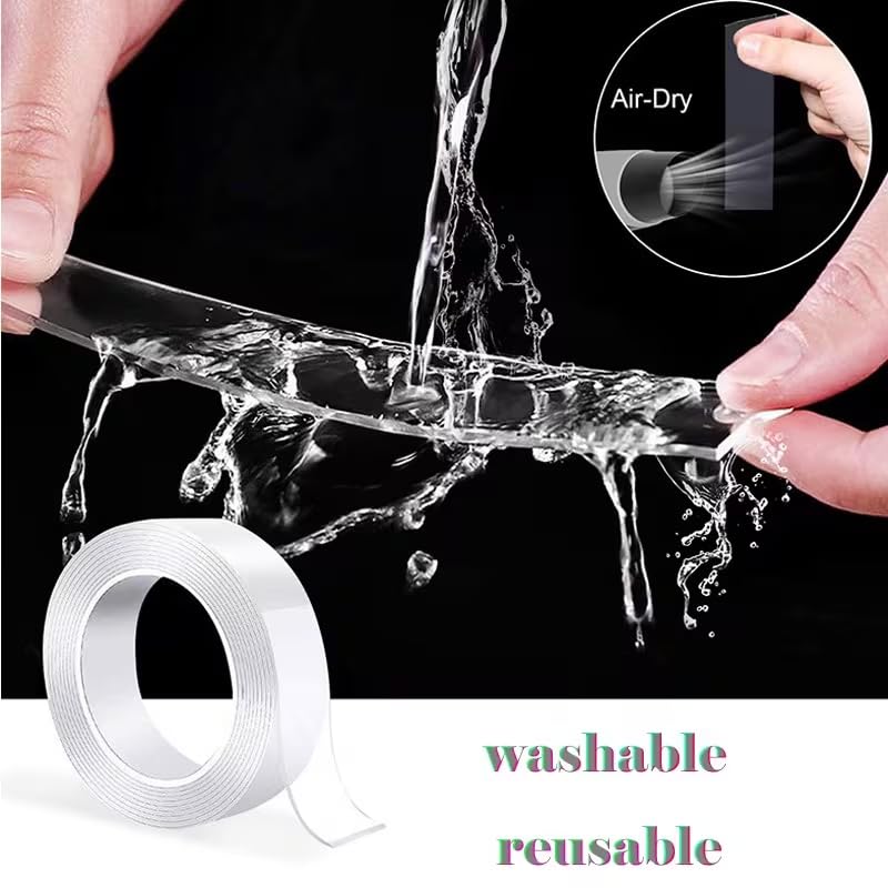 1Pc Reusable Washable Double-Sided Nano Tape - Invisible Strong Hold Multipurpose Bonding Solution for Home Organization, Kitchen & Bath, Christmas Decorations, Halloween Props