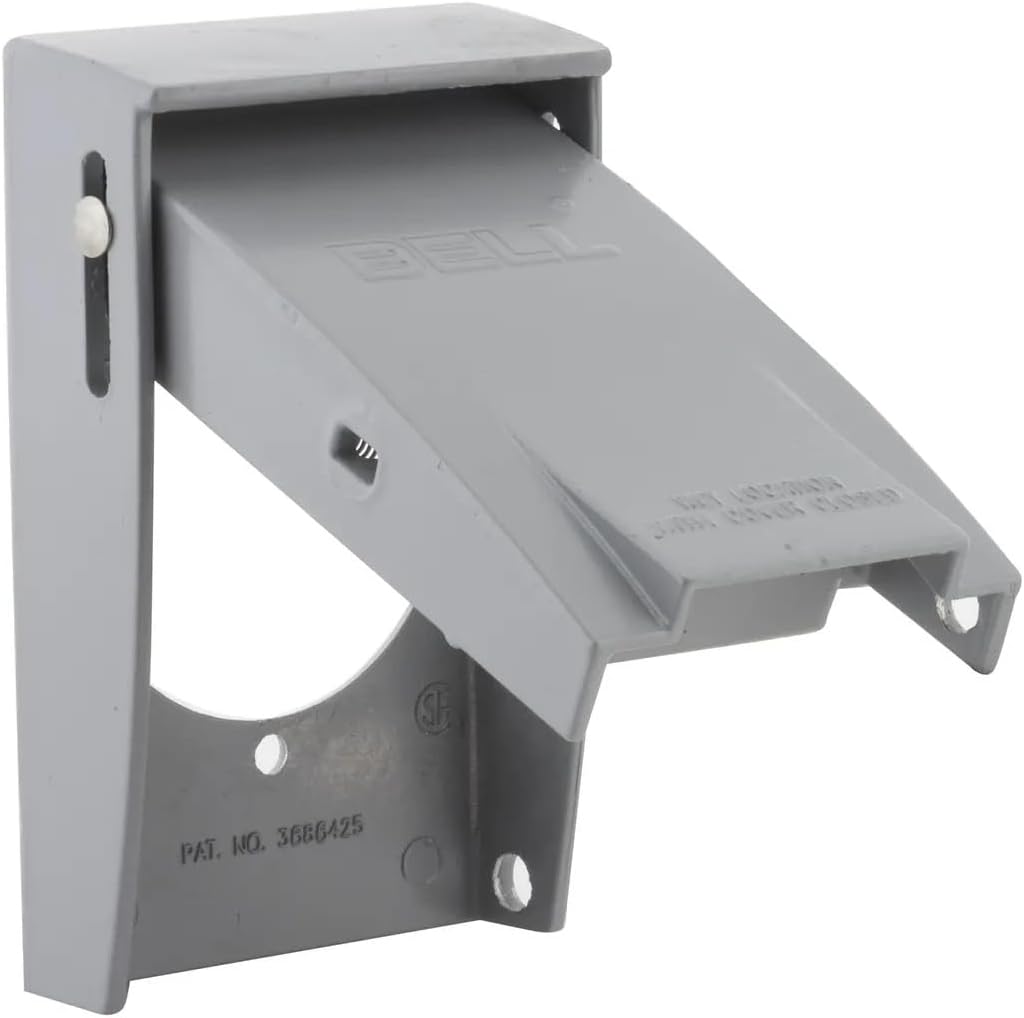 BELL Hubbell-Bell 5030-0 Rayntite Weatherproof Cover, 2.15 in Dia X 4-1/2 in L X 2-3/4 in W, Gray, Grey