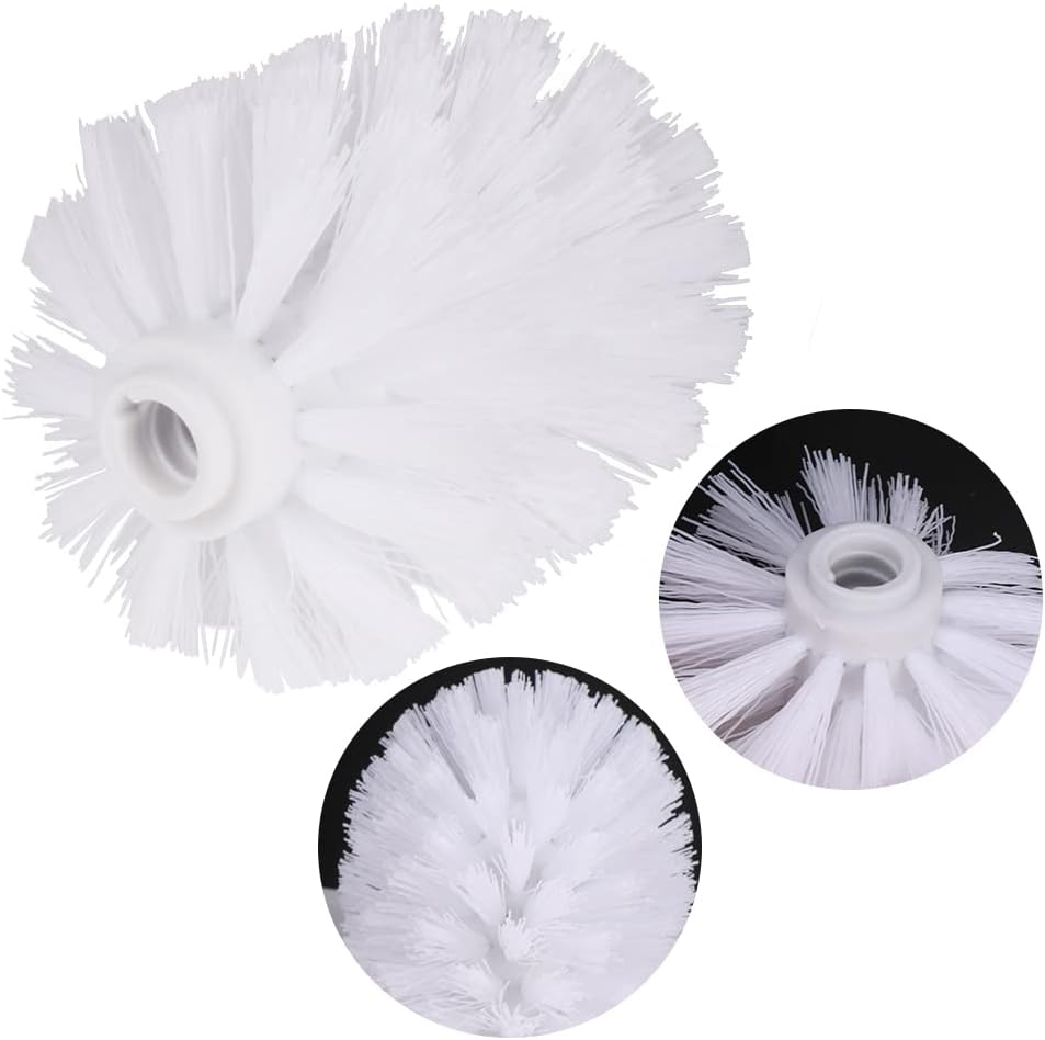 EKDJKK 2PCS Toilet Bowl Brush Replacement Head, Toilet Brush Head Replacement with Durable Stiff Bristles, Cleaning Tool for Home Hotel Bathroom (White)