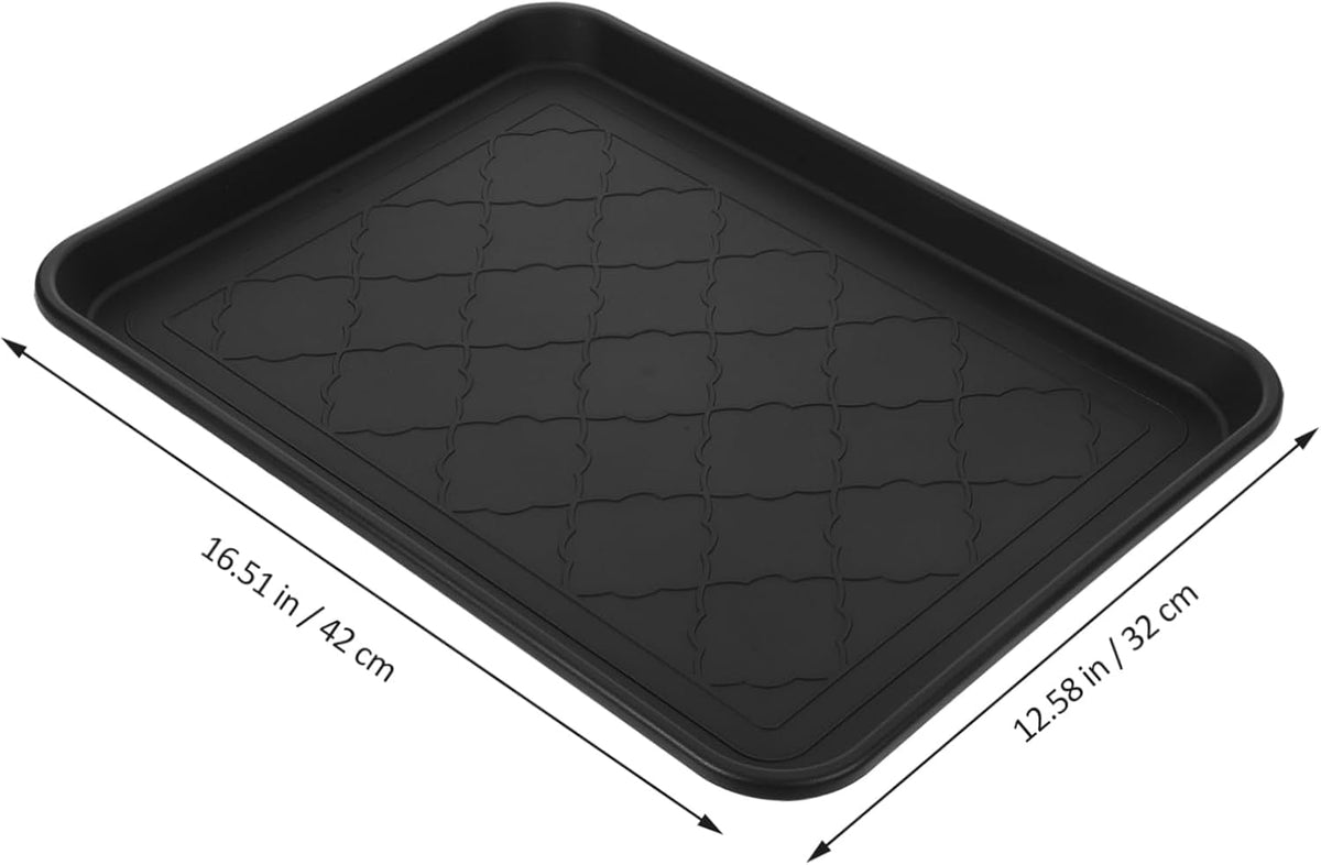 Multi-Functional Boot Tray for Entryway Waterproof Plastic Shoe Mat Raised Edges for Pets and Sundries Storage Large Capacity Design