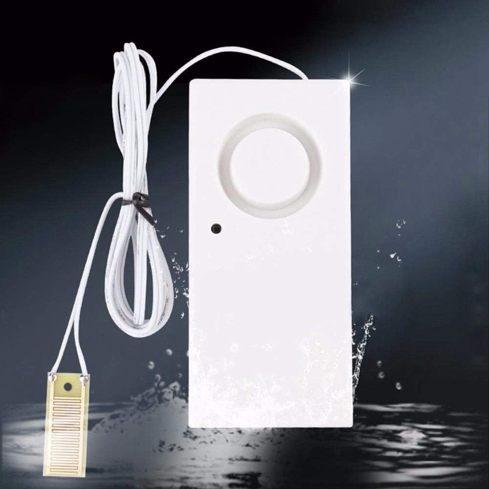 Ximimark 2Pcs Water Leak Alarm Flood Level Bath Tub Sink Overflow Detector Sensor Home Garage Kitchen Security Alert 120db