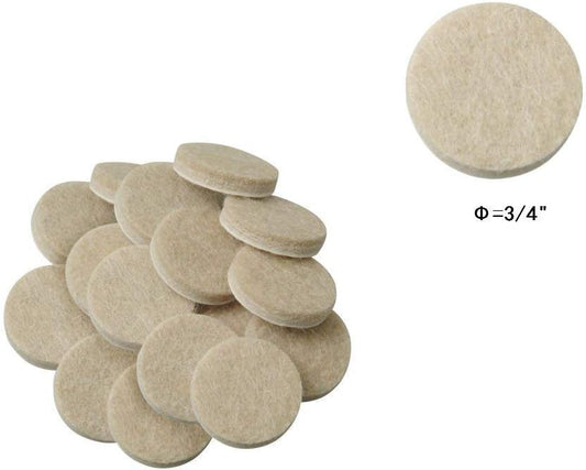 AKOAK 50 Pieces 3/4-Inch Furniture Round Felt Pads, Self-Adhesive,to Protect The Furniture and Floors,Beige