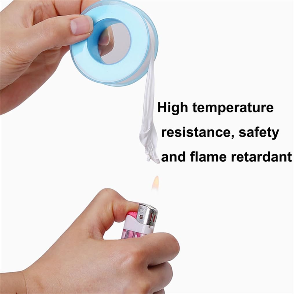 Generic Btkigl 10 Pieces 1M/2M/3M/10M/15M/18M Tape Sealer Faucet Sealing Thread PTFE Industrial Teflo n Tape Plumber for Water Pipe Sealing Duct Tape (15mmx10m)