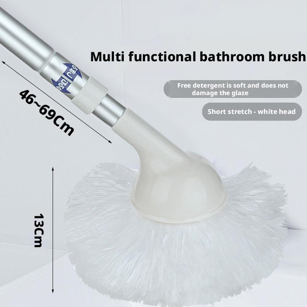 Tub Tile Scrubber Brush with 48" Extendable Long Handle, Adjustable Bathroom Brush, Non-Scratch Soft Tub Brushes Mop for Bathtub Shower Sink Faucet