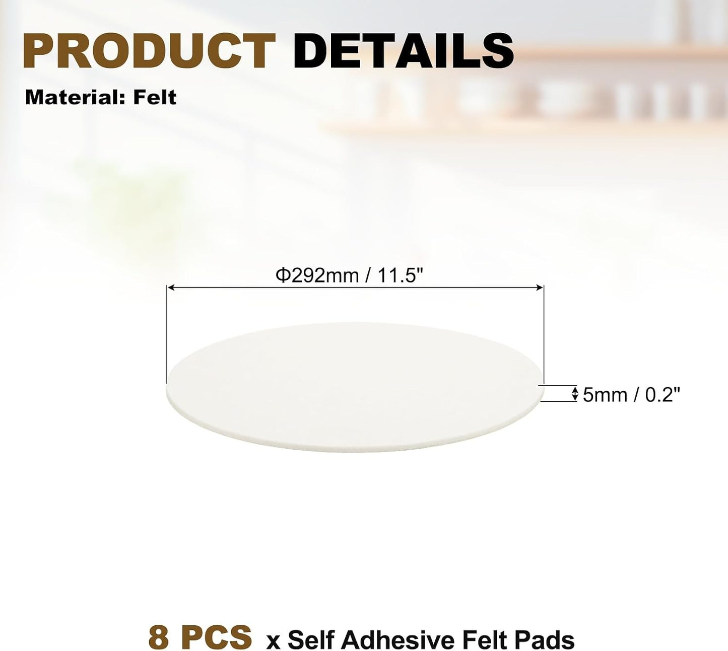 uxcell 32Pcs Non Slip Furniture Pads, 3" Round Self Adhesive Felt Bumpers Noise Reducing Furniture Feet Floor Protector for Chairs Tables Furniture Legs (White 0.2" Thick) - Colors A